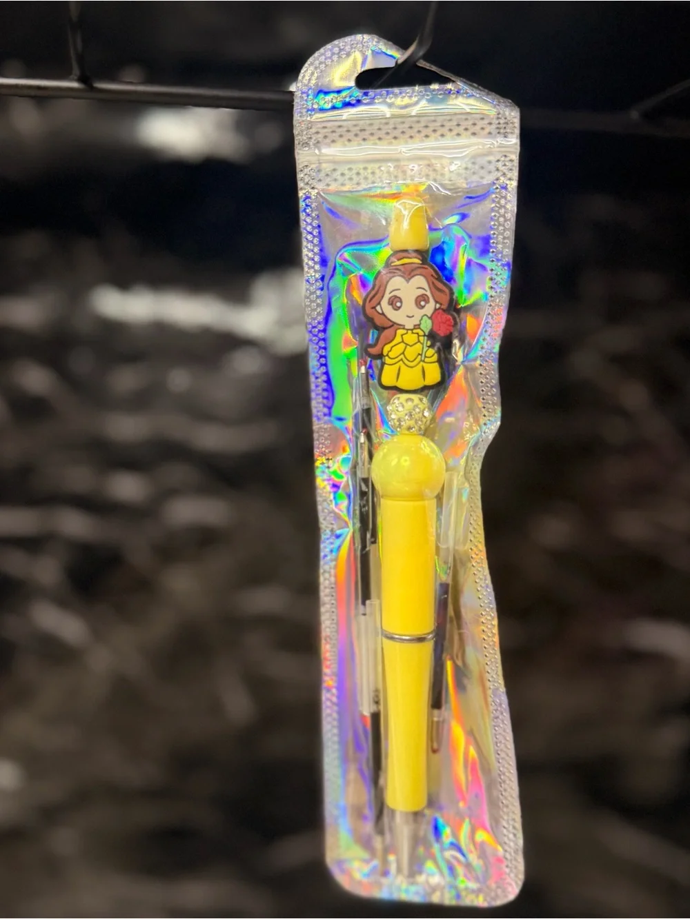 Belle from Beauty and the Beast Focal Bead Pen Black and Blue Ink